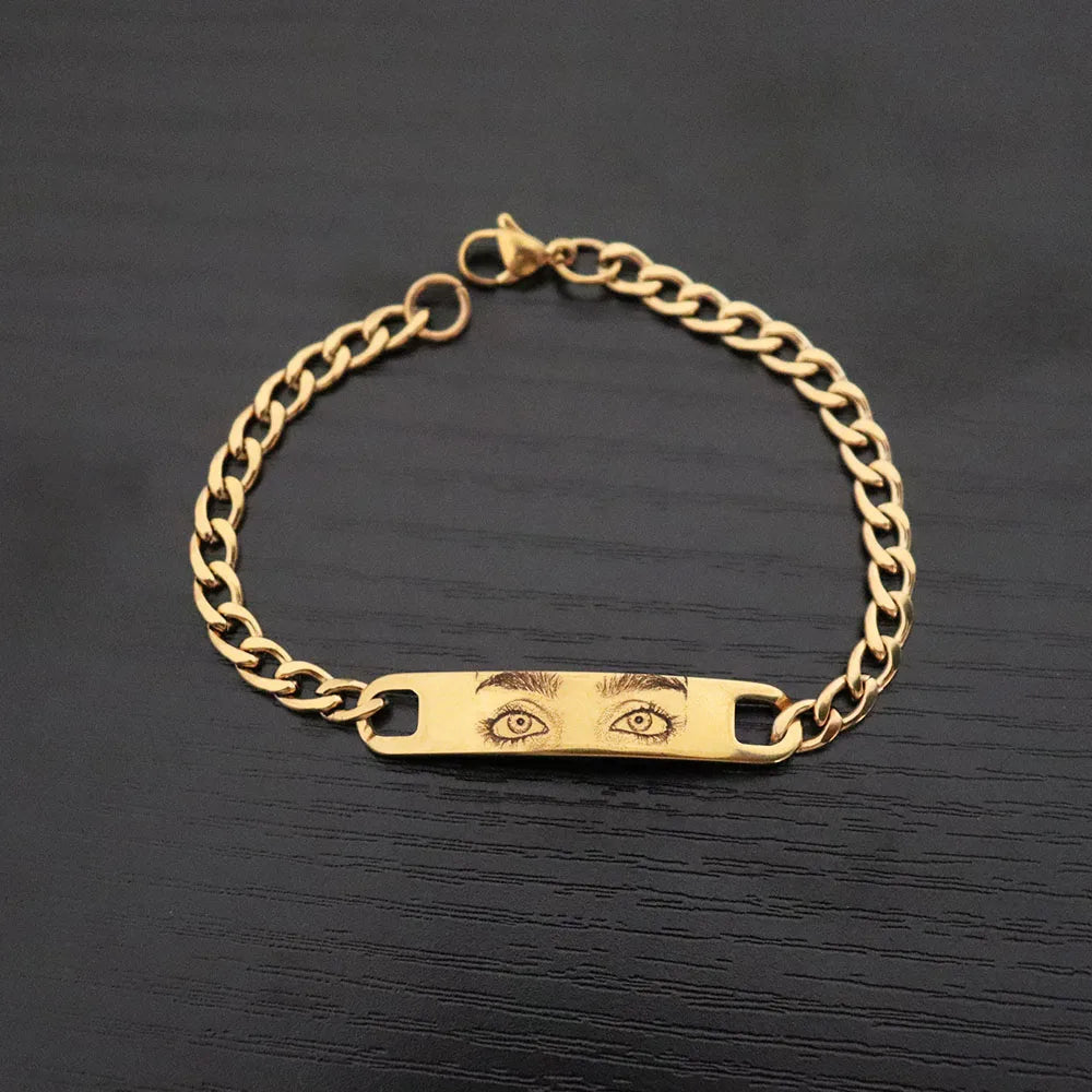 Bracelet gravé avec vos yeux — Personnalisé | Atelier Gohuos